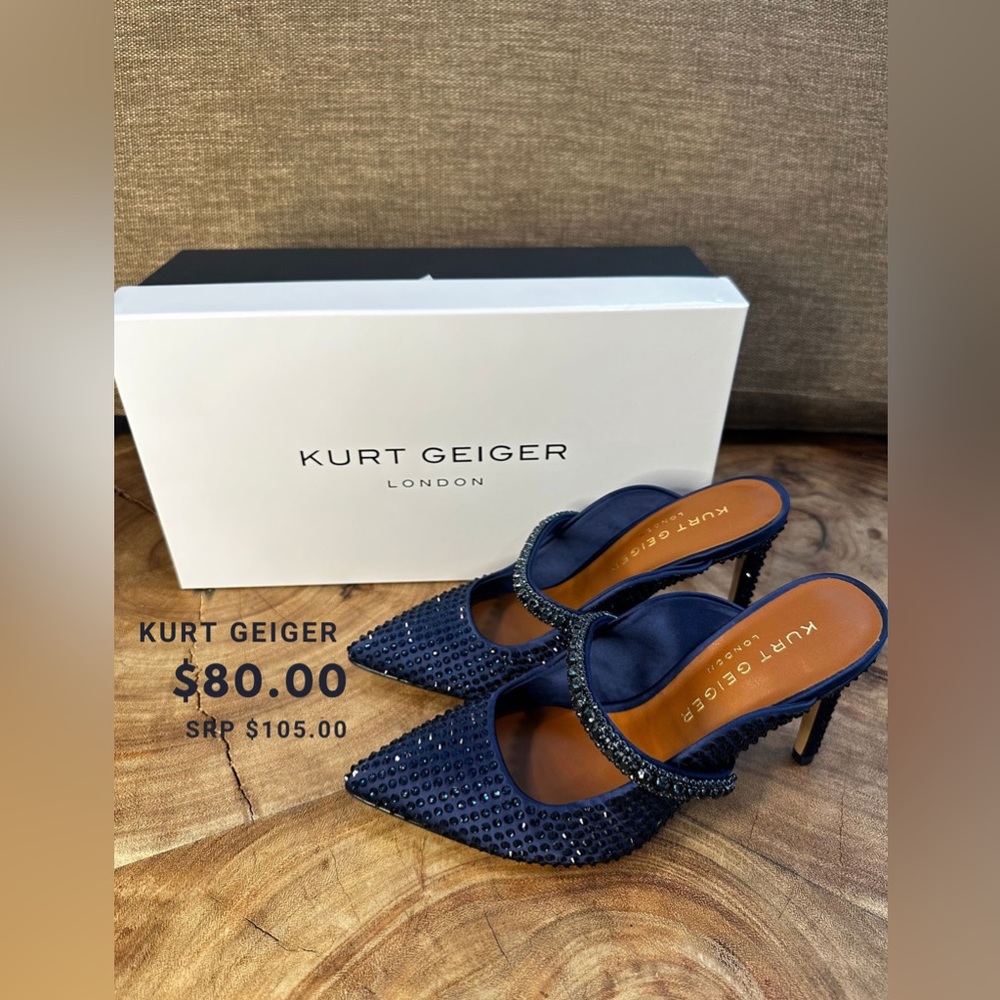 Kurt Geiger Duke Drench Blue fabric SIZE 6W US (BRAND NEW)